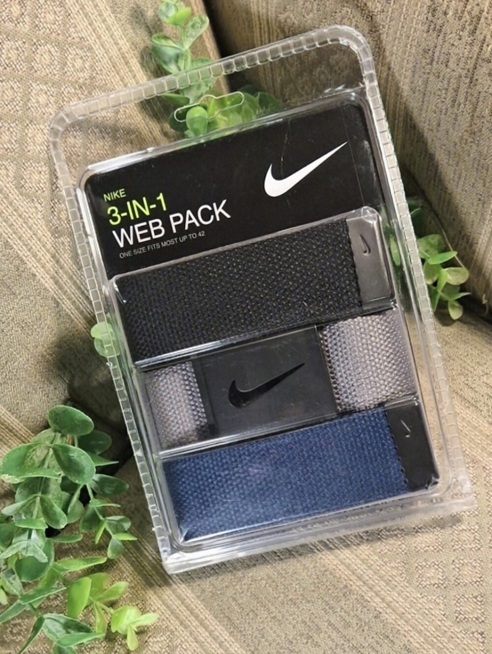 Nike 3 In 1 Web Pack Belt One Size Fits Most Up to 42
